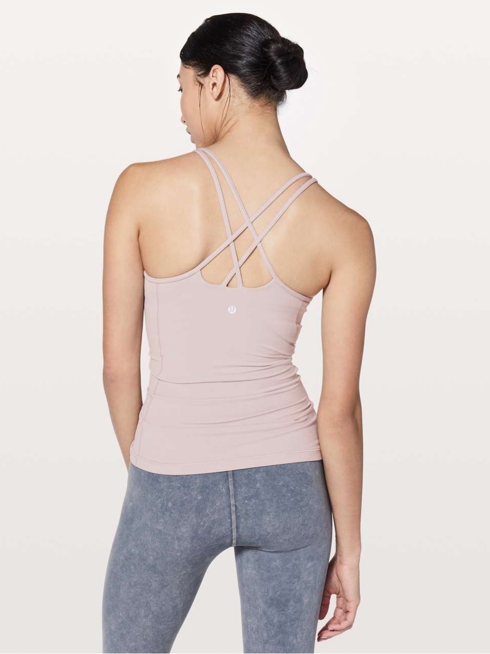Lululemon Cropped Free To Be Longline Tank in Smoky Blush